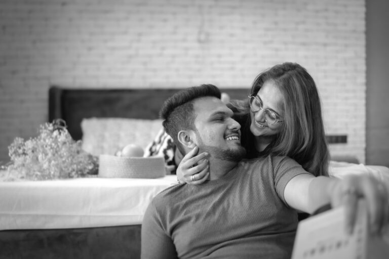 An Indian couple sharing a warm moment at home